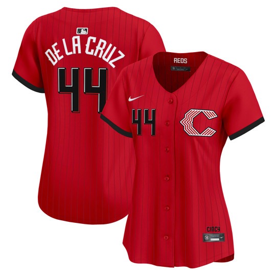 Women's Cincinnati Reds #44 Elly De La Cruz Red 2026 City Connect Limited Stitched Baseball Jersey