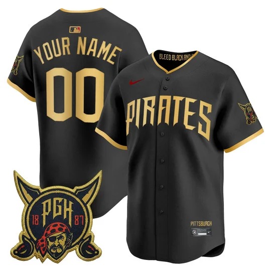 Men's & Women's & Youth Pittsburgh Pirates Custom Black 2026 City Connect Limited Stitched Jersey