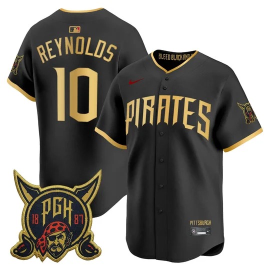Men's Pittsburgh Pirates #10 Bryan Reynolds Black 2026 City Connect Limited Stitched Jersey