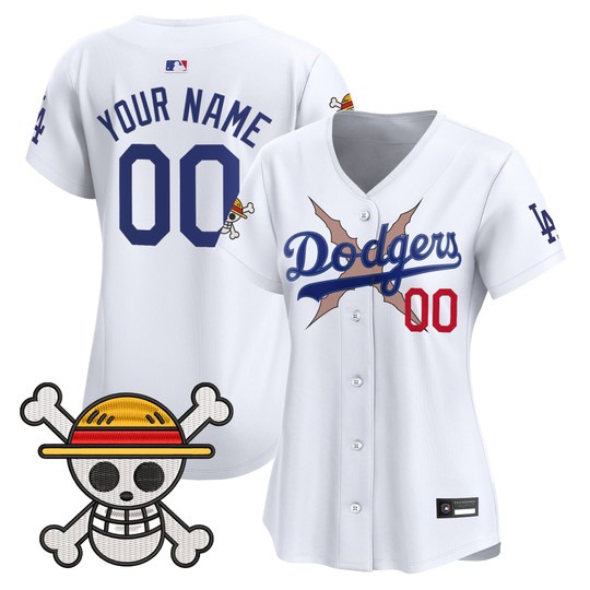 Women's Los Angeles Dodgers Active Player Custom White x One Piece 2025 Vapor Premier Limited Stitched Baseball Jersey