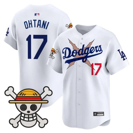 Men's Los Angeles Dodgers #17 Shohei Ohtani White x One Piece 2025 Vapor Premier Limited Stitched Baseball Jersey