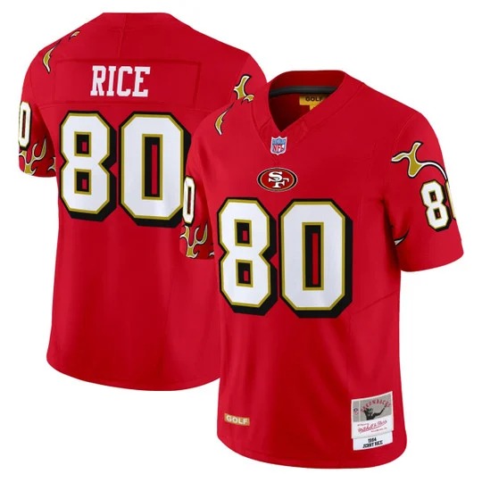 Men's San Francisco 49ers #80 Jerry Rice Red Throwback Vapor F.U.S.E. Limited Stitched Football Jersey