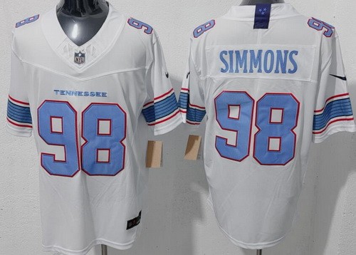 Men's Tennessee Titans #98 Jeffery Simmons White 2026 F.U.S.E. Vapor Limited Stitched Jersey
