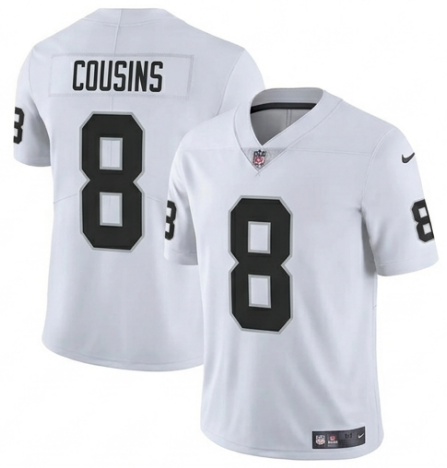 Men's Las Vegas Raiders #8 Kirk Cousins White 2026 Vapor Limited Stitched Football Jersey