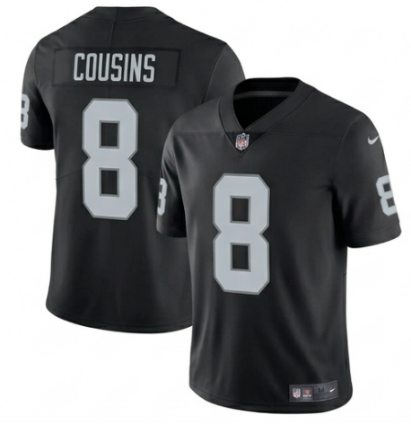 Men's Las Vegas Raiders #8 Kirk Cousins Black 2026 Vapor Limited Stitched Football Jersey