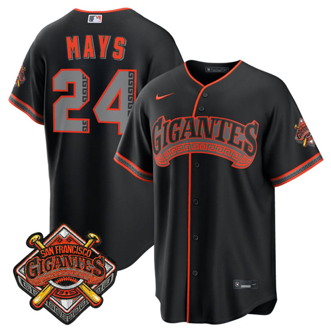 Youth San Francisco Giants #24 Willie Mays Black 2026 Alternate Stadium Stitched Baseball Jersey