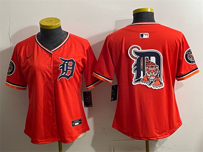 Youth Detroit Tigers Team Big Logo Orange 2026 Alternate Vapor Premier Limited Stitched Baseball Jersey