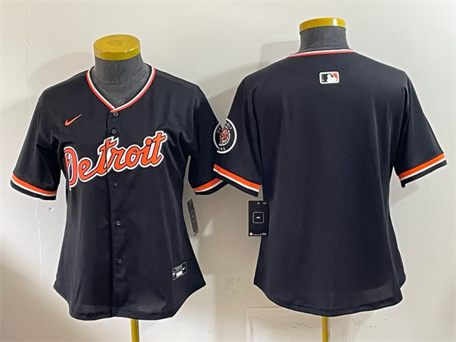 Women's Detroit Tigers Blank Black 2026 Alternate Vapor Premier Limited Stitched Baseball Jersey(Run Small)