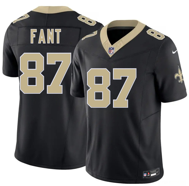 Men's New Orleans Saints #87 Noah Fant Black 2026 F.U.S.E Vapor Limited Stitched Football Jersey