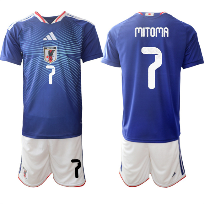 Men's Japan #7 Kaoru Mitoma 2026 Blue Home Soccer Jersey Suit