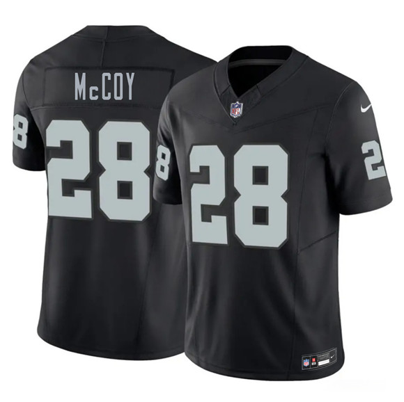 Men's Las Vegas Raiders #28 Jermod McCoy Black 2026 Draft F.U.S.E. Vapor Untouchable Limited Stitched Football Jersey