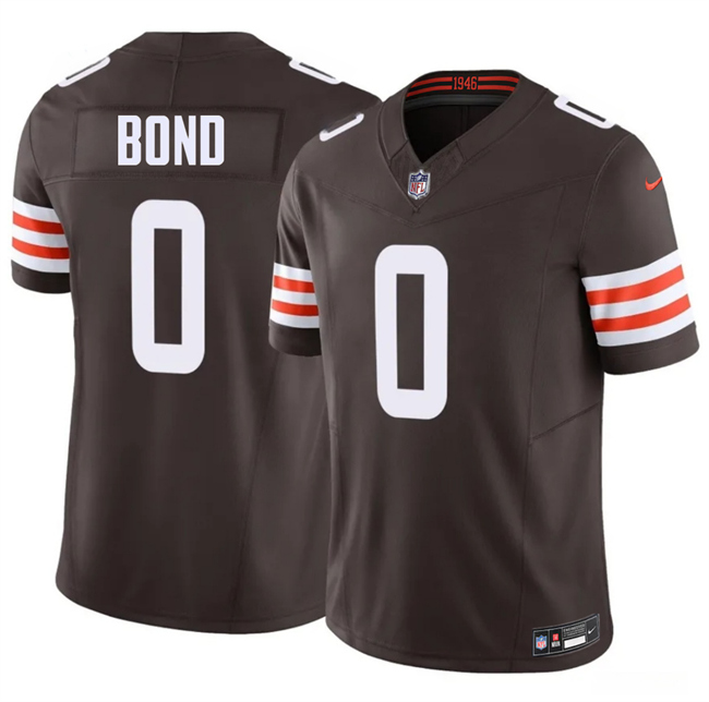 Men's Cleveland Browns #0 Isaiah Bond Brown 2026 Draft F.U.S.E. Vapor Limited Stitched Football Jersey