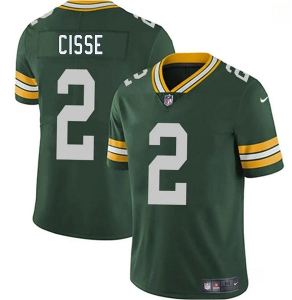 Men's Green Bay Packers #2 Brandon Cisse Green 2026 Draft Vapor Untouchable Limited Stitched Football Jersey