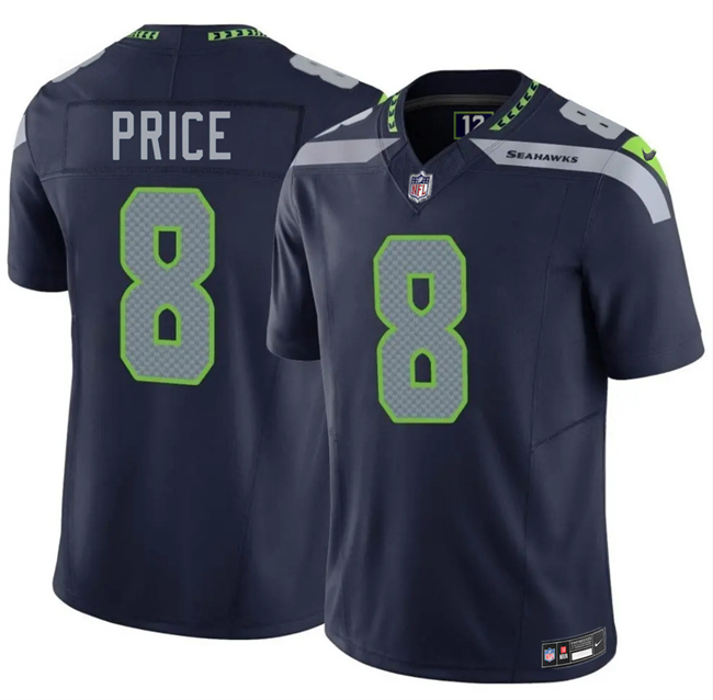 Men's Seattle Seahawks #8 Jadarian Price Navy 2026 F.U.S.E. Vapor Untouchable Limited Stitched Football Jersey