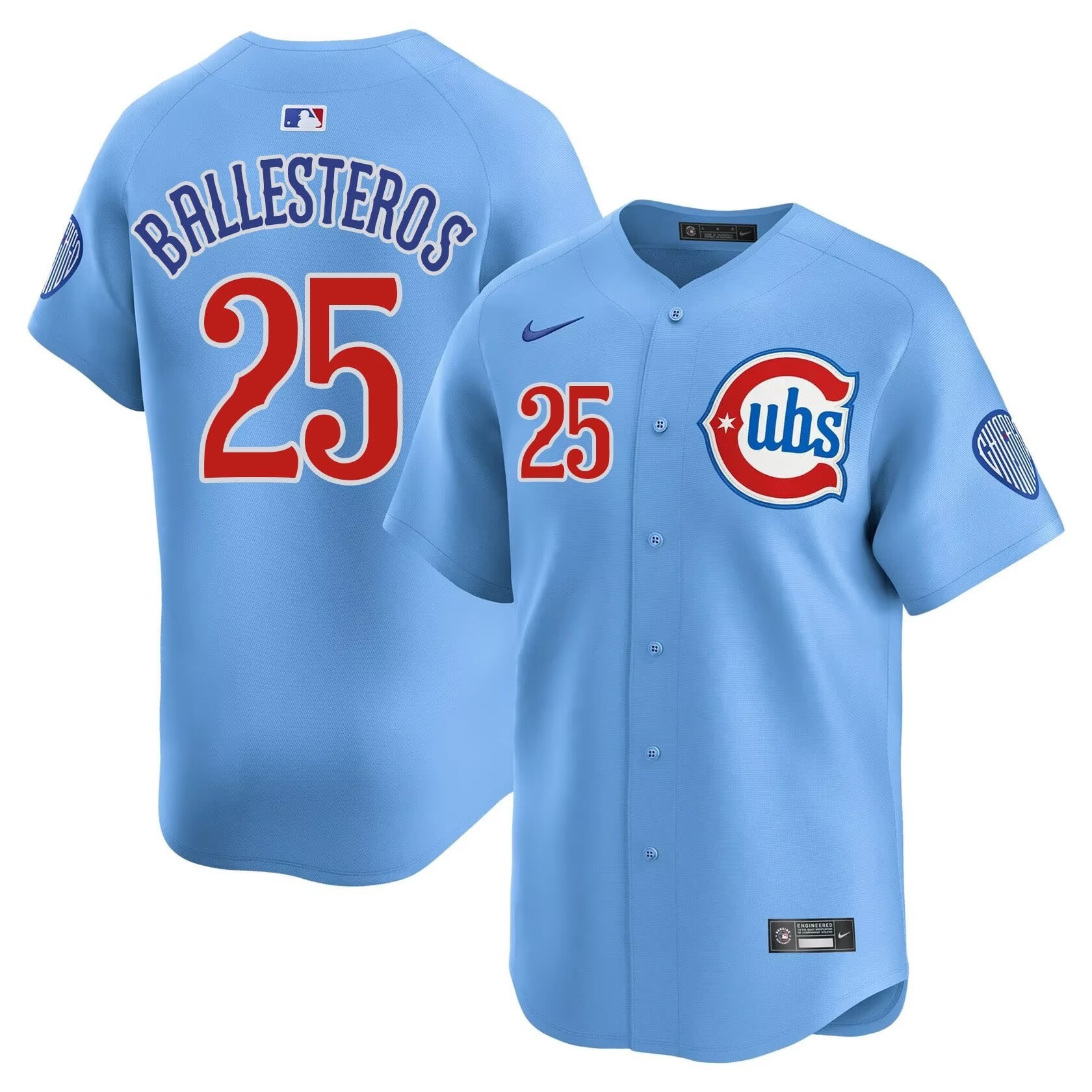 Men's Chicago Cubs #25 Moises ballesteros Blue 2024-25 2nd Alternate Limited Stitched Baseball Jersey