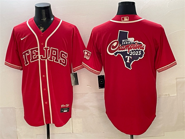 Men's Texas Rangers Team Big Logo Red 2026 City Connect Stadium Stitched MLB Baseball Jersey