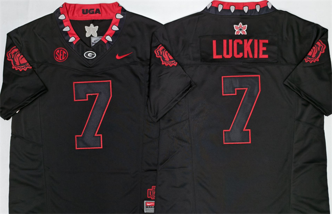 Youth Georgia Bulldogs #7 Lawson Luckie Black 2026 F.U.S.E. Stitched Football Jersey