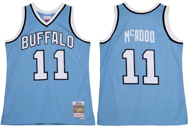 Men's Buffalo Braves #11 Bob McAdoo Light Blue Stitched Jersey
