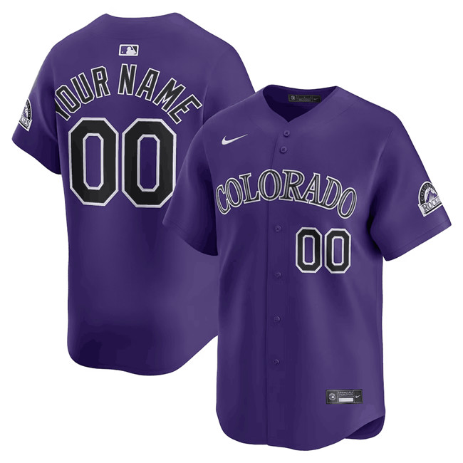 Men's Colorado Rockies Active Player Custom Purple Limited Stitched Baseball Jersey
