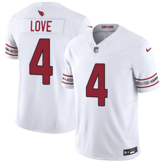 Men's Arizona Cardinals #4 Jeremiyah Love White 2026 Draft F.U.S.E. Vapor Untouchable Limited Stitched Jersey