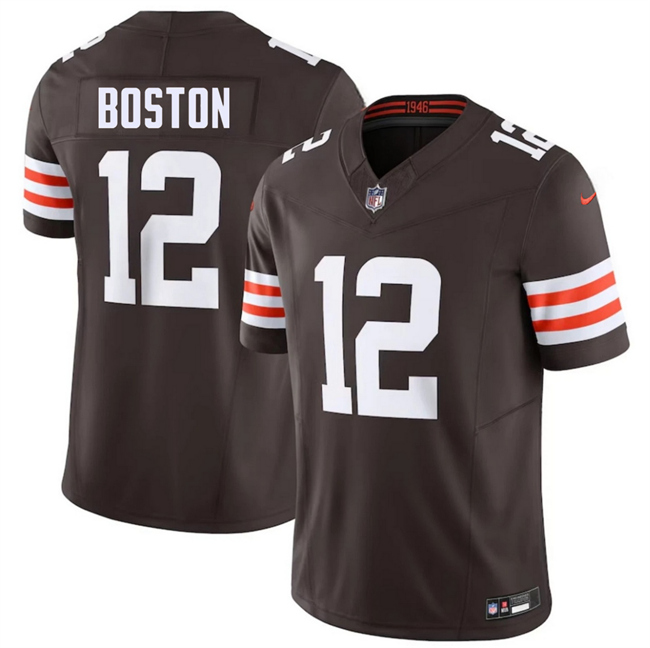 Men's Cleveland Browns #12 Denzel Boston Brown 2026 Draft F.U.S.E. Vapor Limited Stitched Football Jersey