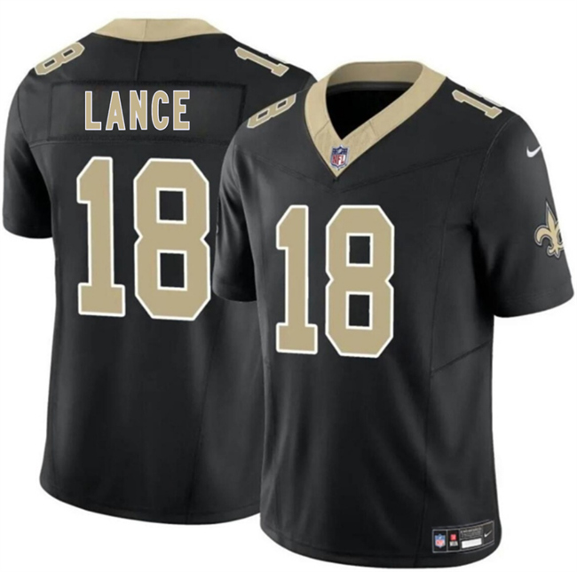 Men's New Orleans Saints #18 Bryce Lance Black 2026 F.U.S.E Vapor Limited Stitched Football Jersey