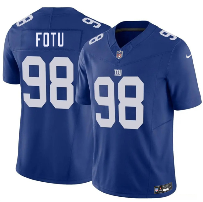 Men's New York Giants #98 Leki Fotu Blue 2026 F.U.S.E. Vapor Untouchable Limited Stitched Jersey