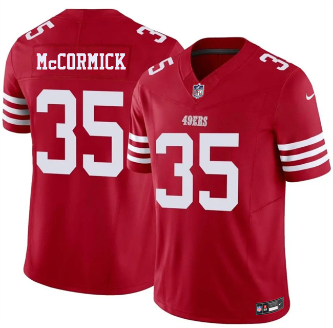 Men's San Francisco 49ers #35 Sincere McCormick Red 2026 F.U.S.E. Vapor Untouchable Limited Stitched Football Jersey