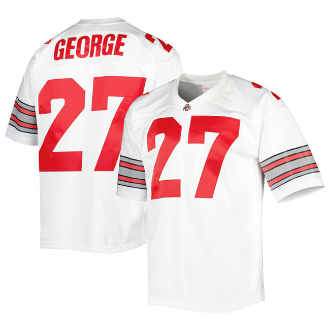 Men's Ohio State Buckeyes #27 Eddie George White Stitched Jersey