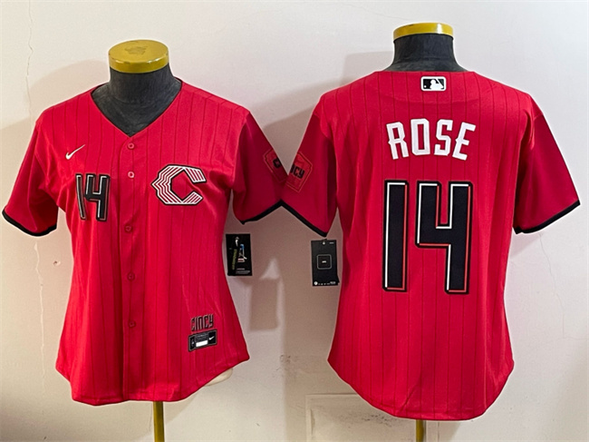 Women's Cincinnati Reds #14 Pete Rose Red 2026 City Connect Stadium Stitched Baseball Jersey(Run Small)