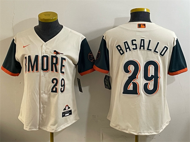 Women's Baltimore Orioles #29 Samuel Basallo Natural 2026 City Connect Stadium Stitched Baseball Jersey(Run Small)