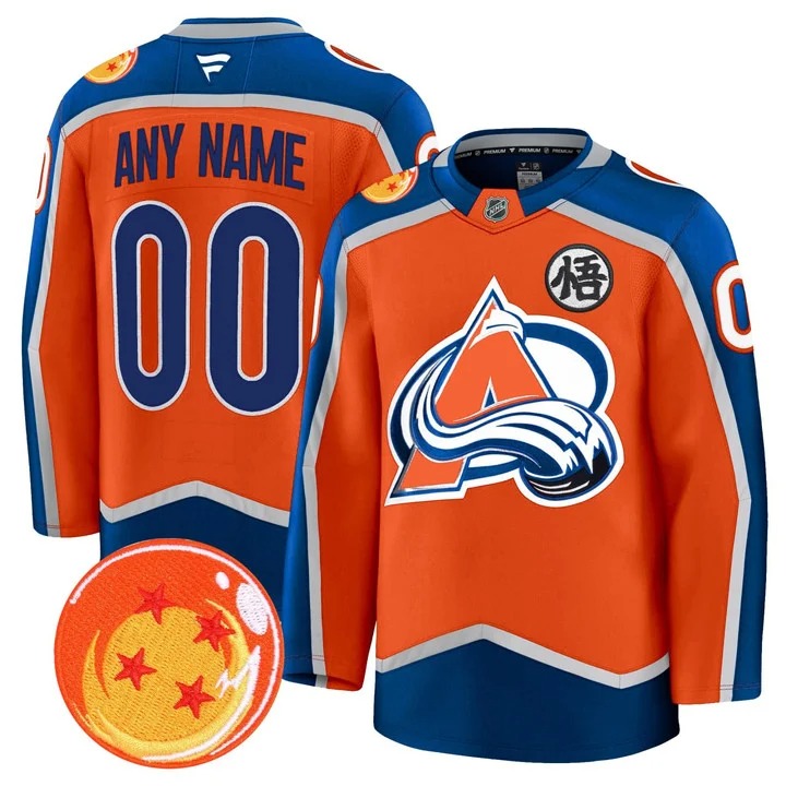 Men & Women & Youth Colorado Avalanche x Dragon Custom Orange Stitched Jersey