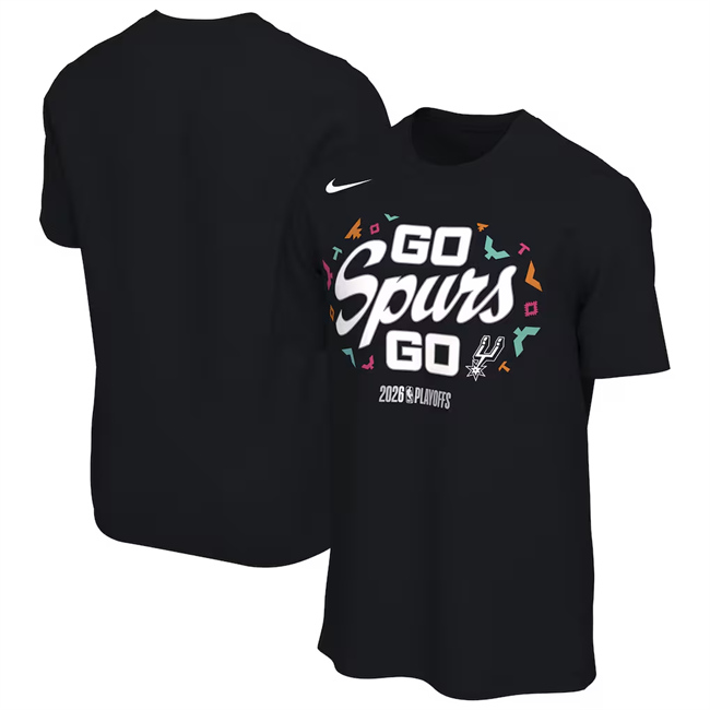 Men's San Antonio Spurs Black 2026 Playoffs Mantra T-Shirt