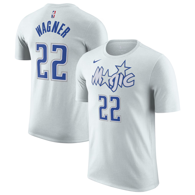 Men's Orlando Magic #22 Franz Wagner Silver 2025-26 City Edition Name & Number T-Shirt