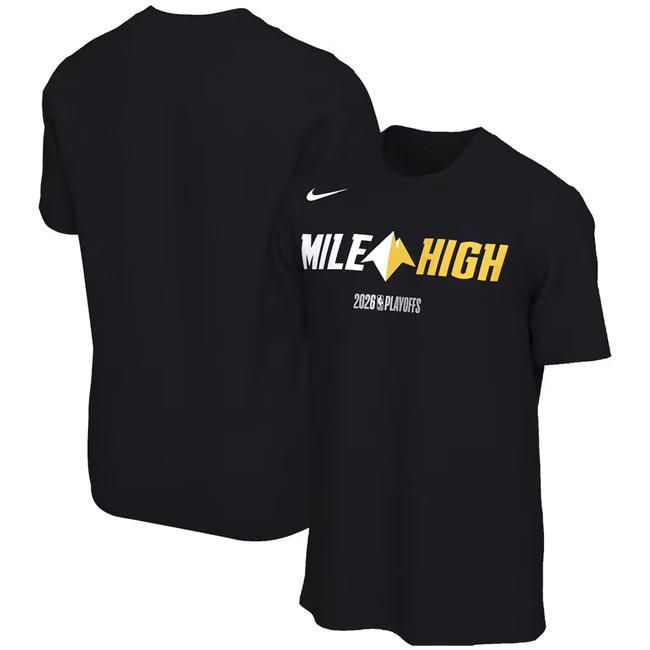 Men's Denver Nuggets Black 2026 Playoffs Mantra T-Shirt