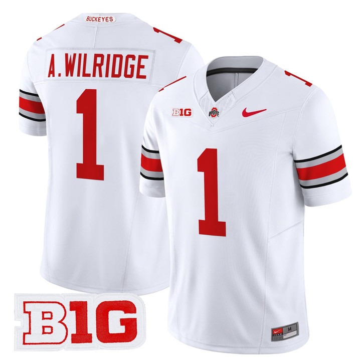A.WILRIDGE #1 Ohio State Buckeyes White Custom Jersey - All Stitched