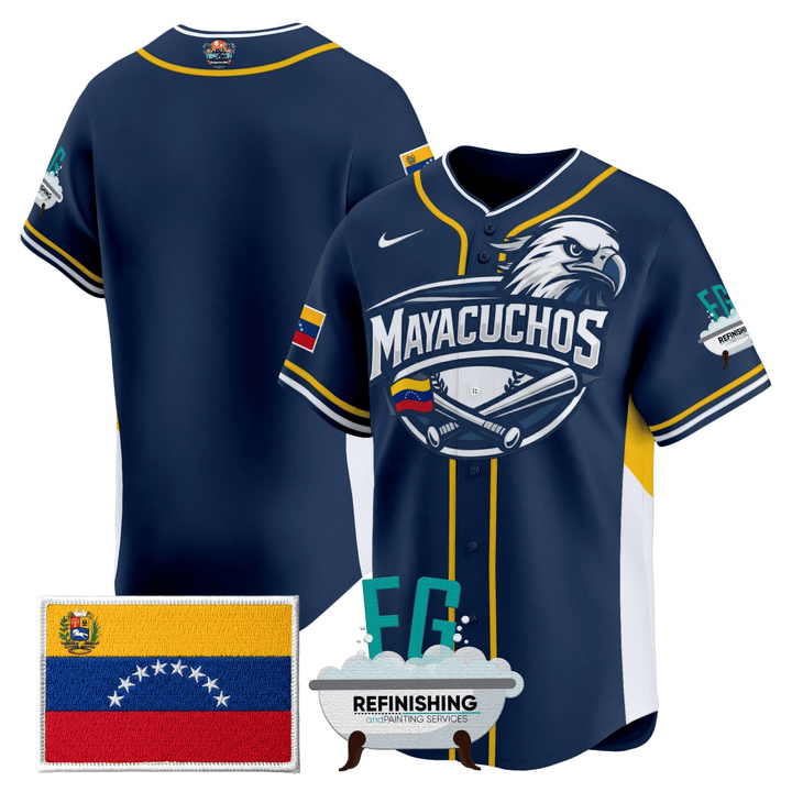 Mayacuchos Navy Baseball Team Jersey - All Stitched