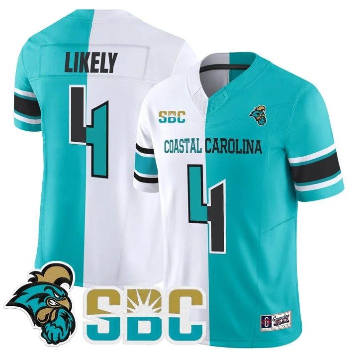Isaiah Likely #4 Coastal Carolina Split Jersey - All Stitched