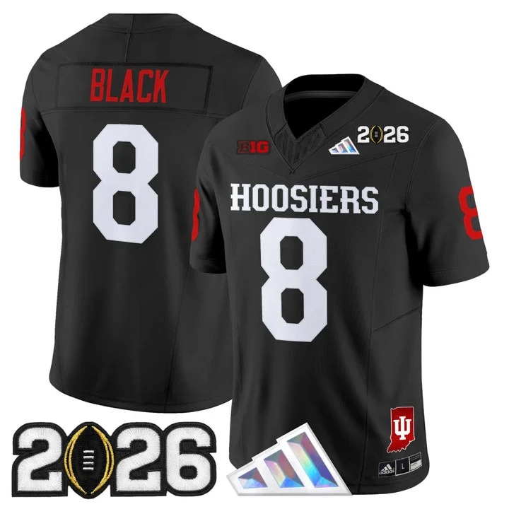 BLACK #18 Indiana Hoosiers Black Jersey - All Stitched