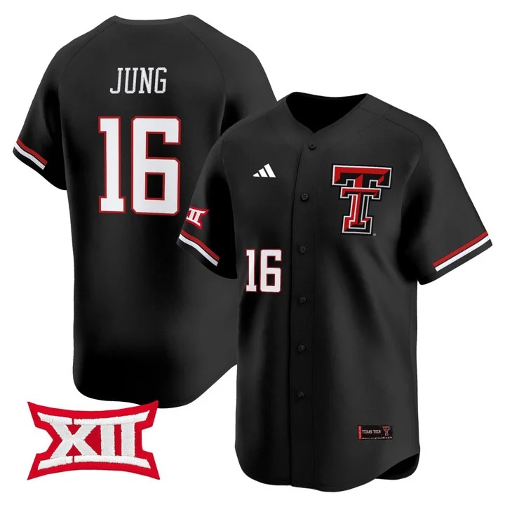 Josh Jung #16 Texas Tech Red Raiders Black Jersey - All Stitched