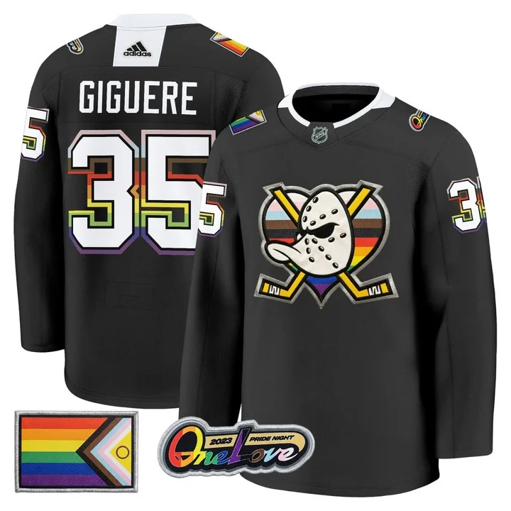 Jean-Sebastien Giguere #35 Anaheim Ducks Black Jersey - All Stitched