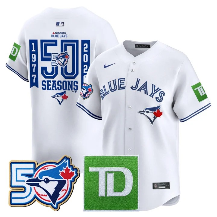 Toronto Blue Jays White Jersey - All Stitched