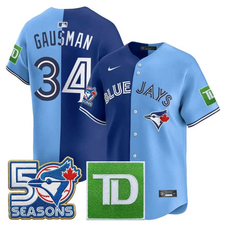 Kevin Gausman #34 Toronto Blue Jays Split Jerseys - Stitched