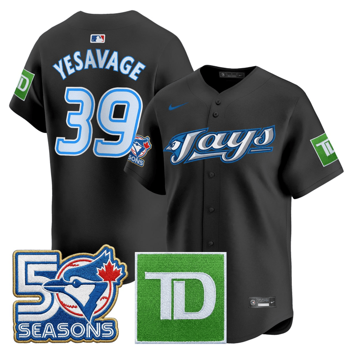 Trey Yesavage #39 Toronto Blue Jays Black Jersey - All Stitched