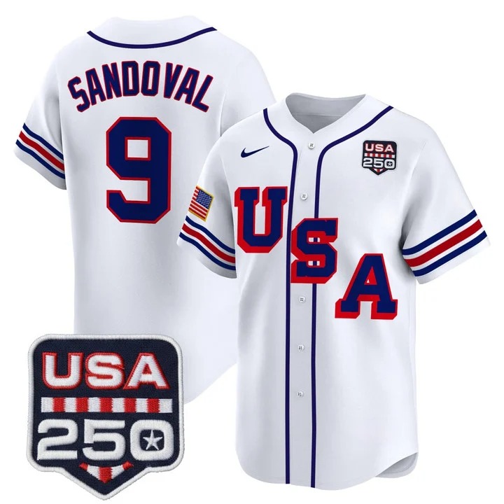 SANDOVAL #9 USA Olympic Baseball White Jersey - All Stitched