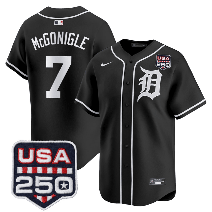 Kevin McGonigle #7 Detroit Tigers Black Jersey - All Stitched