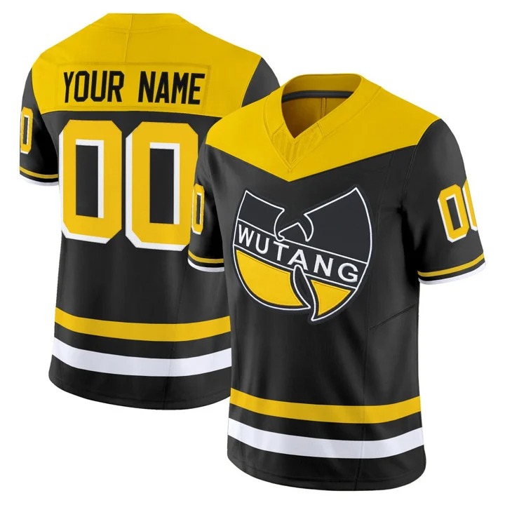 Wu-Tang Clan Black Custom Football Jersey - All Stitched