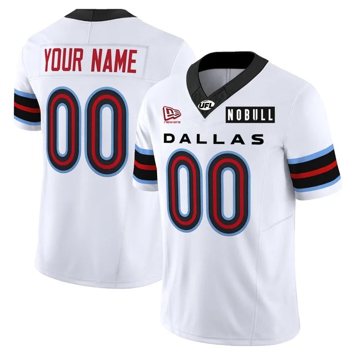 Dallas Renegades Custom White Jersey - All Stitched