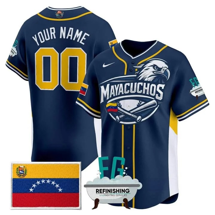 Mayacuchos Navy Custom Baseball Jersey - All Stitched