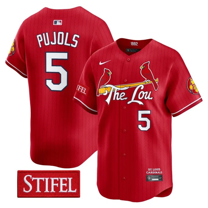 Albert Pujols #5 St. Louis Cardinals Pinstripe Jersey - All Stitched